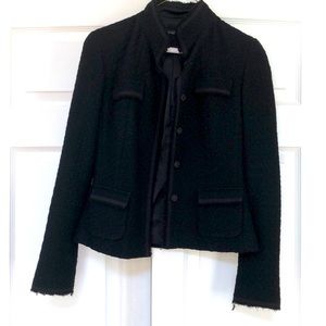 ELIE TAHARI Black Tweed-like Jacket - size 2